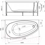 Ванна акриловая Radomir Орсини 160x90 L / 1-01-0-1-1-032