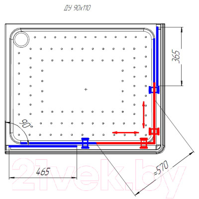 Душевой уголок Radomir 90x110 L / 1-03-1-1-0-1220