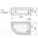 Душевой поддон Radomir 120x80 / 1-11-0-1-0-009