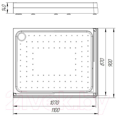 Душевой поддон Radomir 90x110 R / 1-11-0-2-0-122