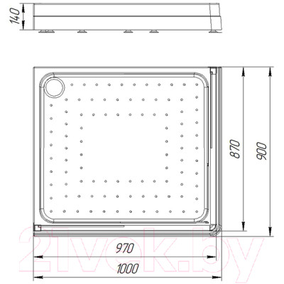 Душевой поддон Radomir 90x100 L / 1-11-0-1-0-121