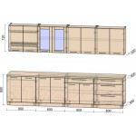 Кухонный гарнитур Интерлиния Мила Пластик 3.2 Б