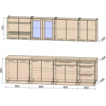 Кухонный гарнитур Интерлиния Мила Пластик 3.0 Б