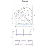 Ванна акриловая 1Марка Cassandra 140x140