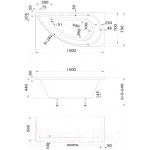 Ванна акриловая 1Марка Piccolo 150x75 R