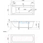 Ванна акриловая 1Марка Modern 150x70