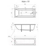 Ванна акриловая 1Марка Modern 170x70