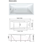 Ванна акриловая 1Марка Raguza 180x80