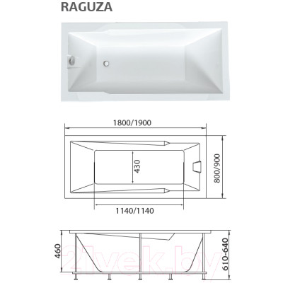 Ванна акриловая 1Марка Raguza 180x80