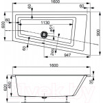 Ванна акриловая VagnerPlast Cavallo 160x90 L / VPBA169CAV3LX-04