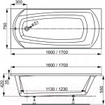 Ванна акриловая VagnerPlast Ebony 160x75 / VPBA160EBO2X-04