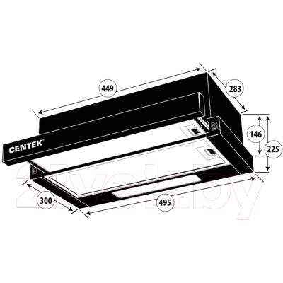 Вытяжка телескопическая Centek CT-1840-50 SS