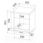 Шкаф под духовку Интерлиния Мила НШ60д
