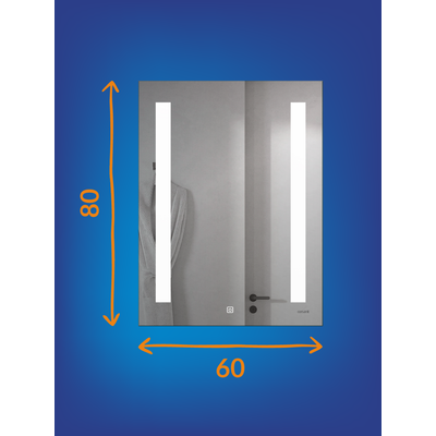 Зеркало Cersanit Led 020 60х80 / KN-LU-LED020-60-b-Os