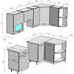 Кухонный гарнитур ВерсоМебель Эко-6 1.2x2.2 правая