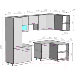 Кухонный гарнитур ВерсоМебель Эко-6 1.3x2.8 правая