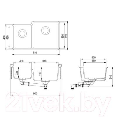 Мойка кухонная Aquasanita SQA230RW