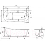 Ванна акриловая BelBagno BB06-1700