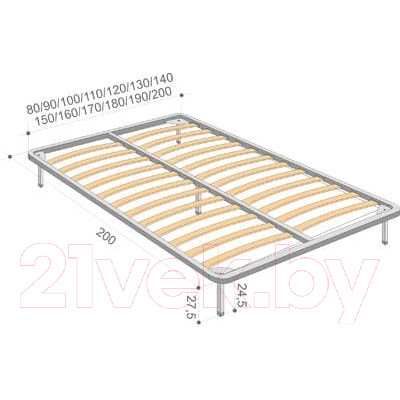 Ортопедическое основание Askona С ламелями 120x200