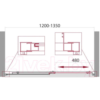 Душевая дверь BelBagno UNIQUE-BF-1-120/135-P-Cr