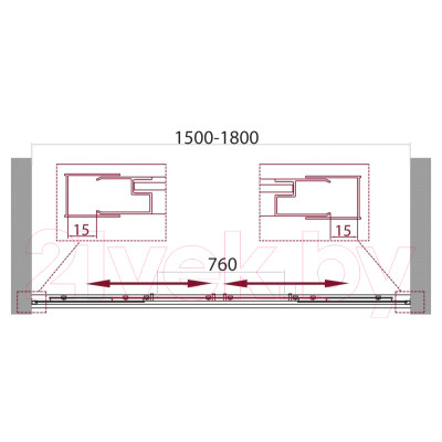 Душевая дверь BelBagno UNIQUE-BF-2-150/180-C-Cr