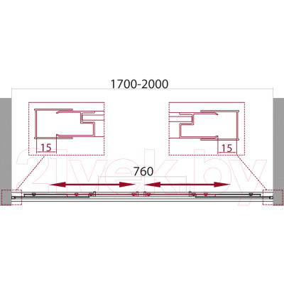 Душевая дверь BelBagno Unique-BF-2-170/200-C-Cr