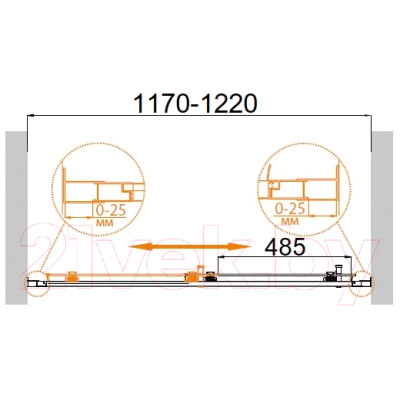 Душевая дверь Cezares Molveno-BF-1-120-C-Cr-IV