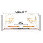 Душевая дверь Cezares MOLVENO-BF-2-170-C-Cr-IV