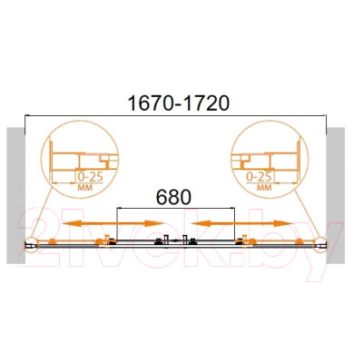 Душевая дверь Cezares MOLVENO-BF-2-170-C-Cr-IV