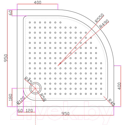 Душевой поддон Cezares Tray-A-R-95-550-15-W