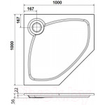 Душевой поддон Cezares Tray-S-P-100-56-W