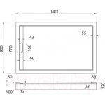 Душевой поддон Cezares TRAY-AS-AH-140/90-30-W