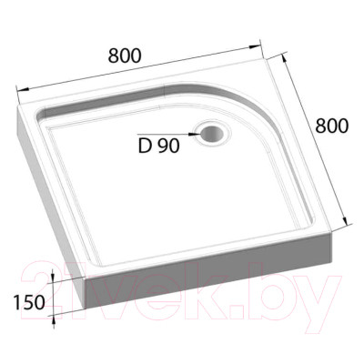 Душевой поддон BelBagno Tray-BB-A-85-15-W