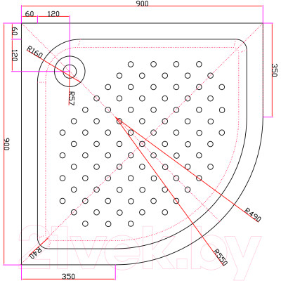 Душевой поддон Cezares Tray-A-R-90-550-15-W-W0