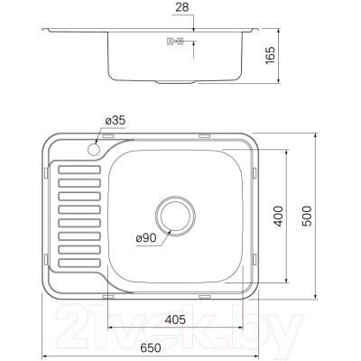 Мойка кухонная IDDIS Basic BAS65SRi77