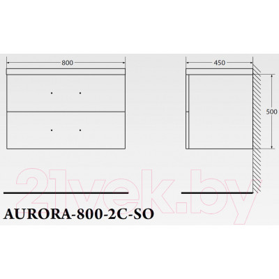 Тумба под умывальник BelBagno Aurora-800-2C-SO-PP