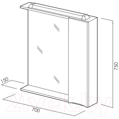 Шкаф с зеркалом для ванной BelBagno Marino-SPC-700/750-1A-BL-P-L