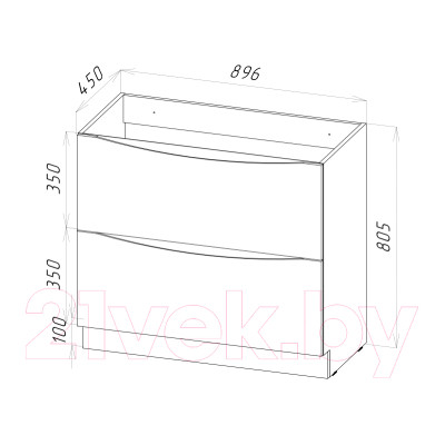 Тумба под умывальник BelBagno Marino-900-2C-PIA-BL-P