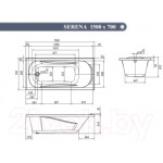 Ванна акриловая Ventospa Serena LA 150x70