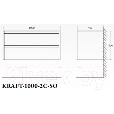 Тумба под умывальник BelBagno Kraft-1000-2C-SO-BO