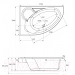 Ванна акриловая Cersanit Kaliope 153x100 R