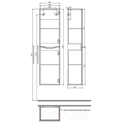 Шкаф-пенал для ванной IDDIS CLO40W0i97