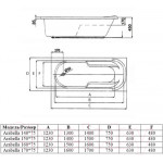 Ванна акриловая Alba Spa Arabella 170x75