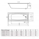 Ванна акриловая Alba Spa Valencia 150x70