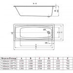 Ванна акриловая Alba Spa Valencia 170x70