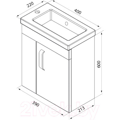 Тумба с умывальником IDDIS TOR40W1i95K