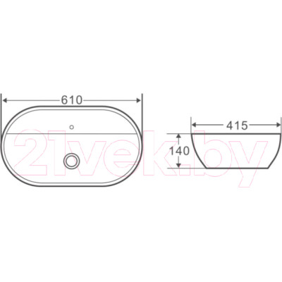 Умывальник BelBagno BB1346