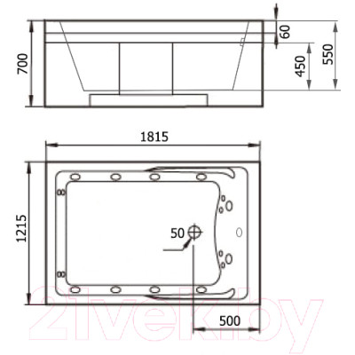 Ванна акриловая Gemy G9061 B R 181x121