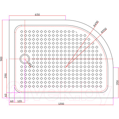 Душевой поддон Cezares TRAY-A-RH-120/90-550-15-W-L