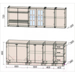 Кухонный гарнитур Интерлиния Мила Деко 2.2 А